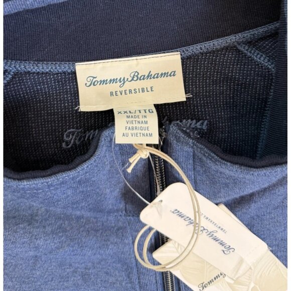 Tommy Bahama XXL Men's Reversible Full Zip Sweater Vest Flip Coast Blue NWT - Picture 3 of 9